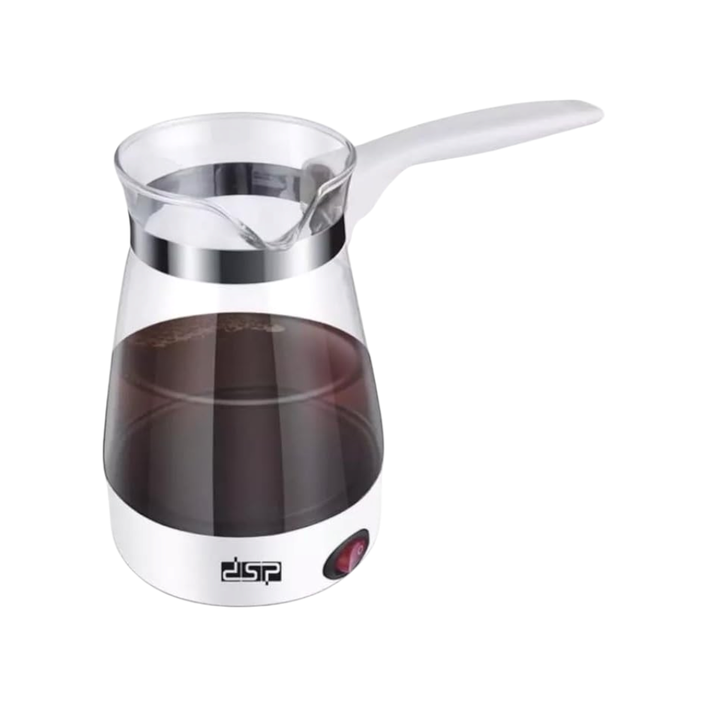 دي اس بي صانعة القهوة التركية الزجاجية 600 وات بسعة 700 مل موديل KA3037 - شفاف