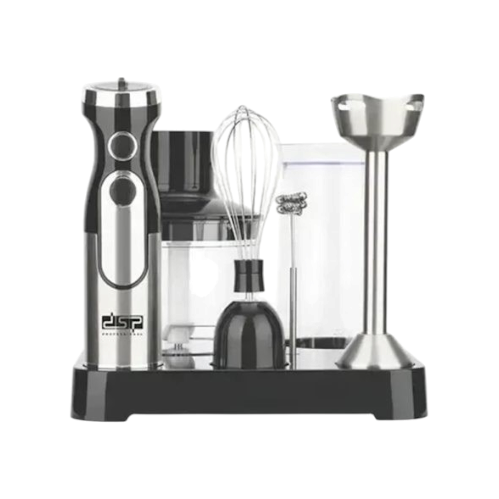 دي اس بي خلاط يدوي 6 في 1 مع قاعدة موديل KM1141 - فضي
