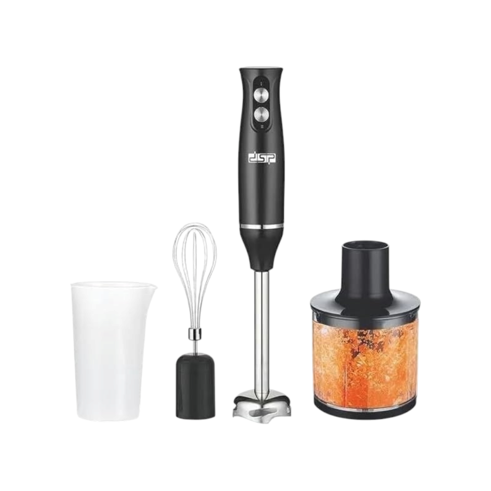 دي اس بي خلاط يدوي 4 في 1 بقوة 500 وات ستانلس ستيل مع مفرمة 500 مل موديل KM1093 - أسود