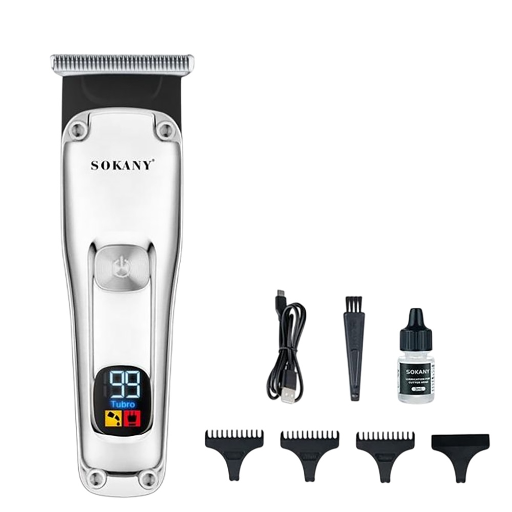 سوكاني ماكينة حلاقة شعر احترافية لاسلكية قابلة للشحن موديل SK-16064 - فضي