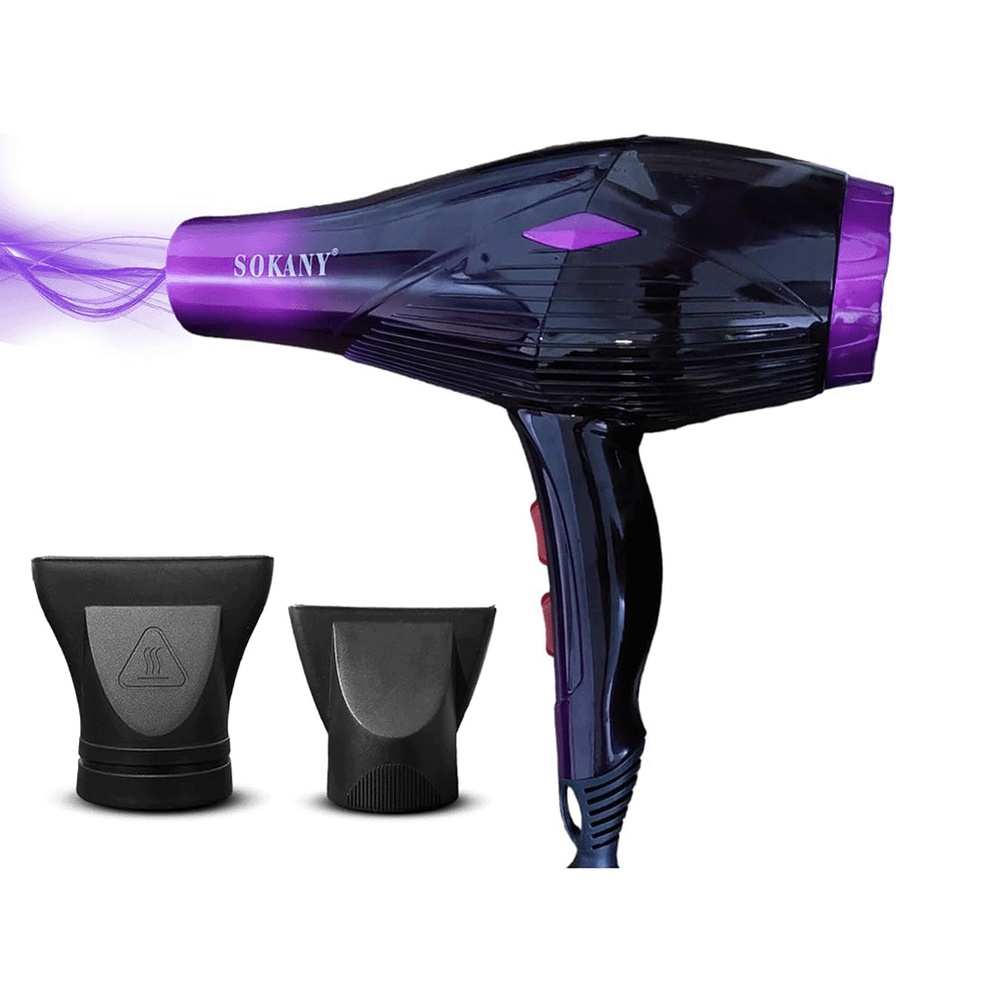 سوكاني مجفف شعر أيوني احترافي بقوة 2600 وات موديل HS-3820 - بنفسجي