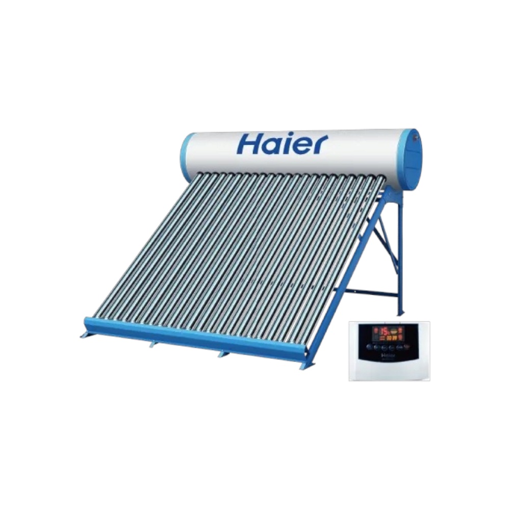 هاير سخان مياه شمسي سعة 200 لتر 20 أنبوب بقوة 1.5 كيلو وات موديل GV200REMB - أبيض