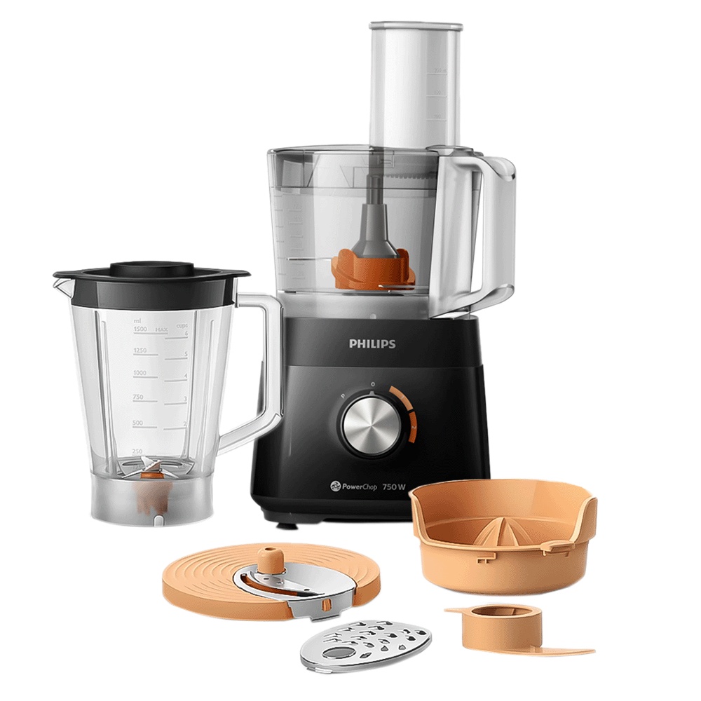 فيليبس محضرة طعام بسعة 1.5 لتر وقوة 750 وات موديل HR7302/90- أسود