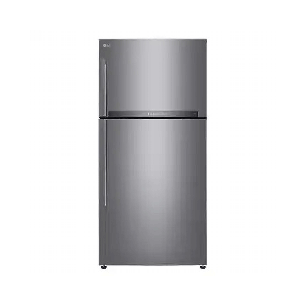 ثلاجة إل جي إنفرتر سعة 640 لتر بفريزر علوي قوة 185 وات موديل GR-H842HLHL - فضي