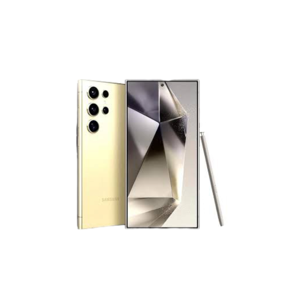 هاتف سامسونج جالكسي S24 الترا (S24 Ultra) يدعم تقنية 5G، ذاكرة رام 12 جيجابايت، سعة تخزين داخلية، مع قلم S Pen مدمج ومميزات الذكاء الاصطناعي.