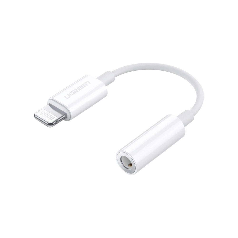 UGREEN وصلة محول لايتنيج إلى منفذ سماعة AUX 3.5mm - أبيض