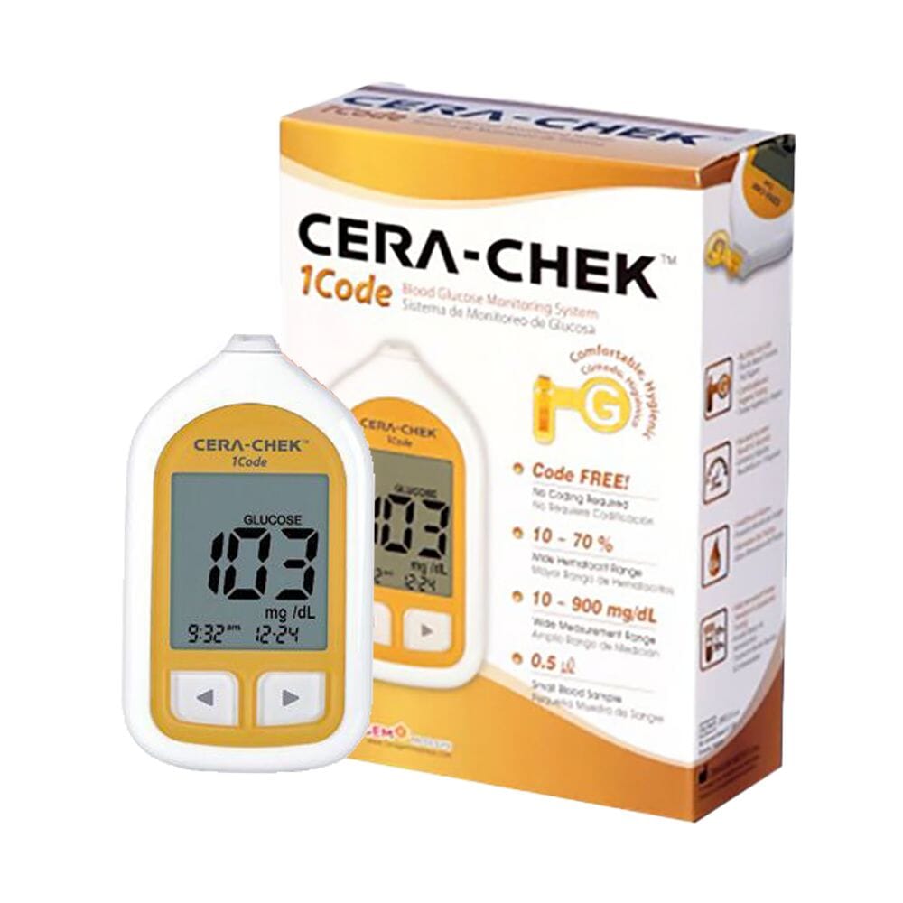 سيراتشيك جهاز لقياس نسبة السكر في الدم - أبيض