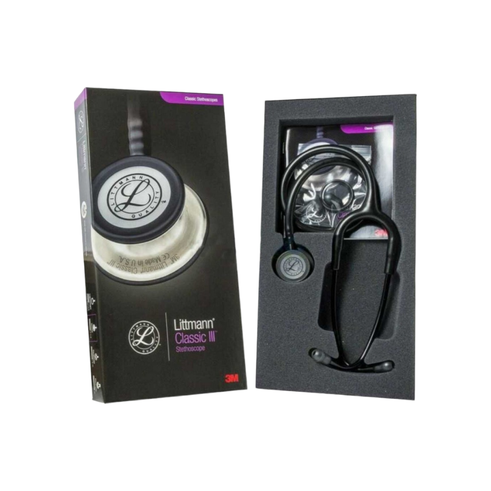 ليثمان كلاسيك III سماعة طبيب ثنائية الوجه كوبي - أسود