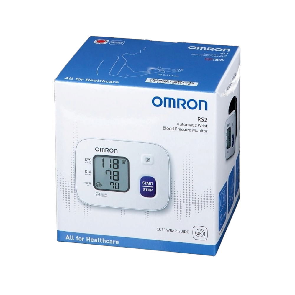أومرون جهاز قياس ضغط الدم الإلكتروني RS2 معصمي - أبيض