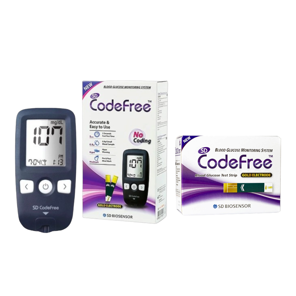كود فري جهاز قياس نسبة السكر في الدم + شرائح قياس 50 شريحة