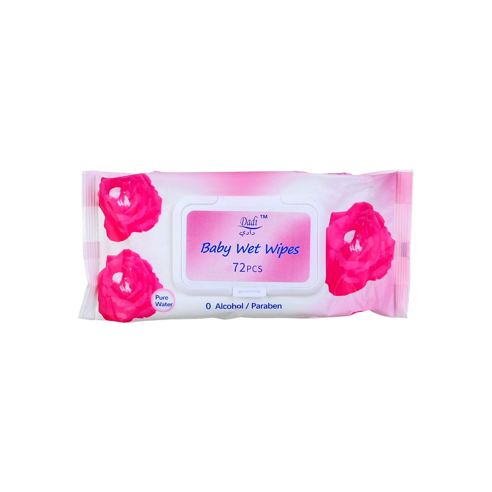دادي مناديل مبللة للأطفال  بخلاصة الورد  -  72 منديل