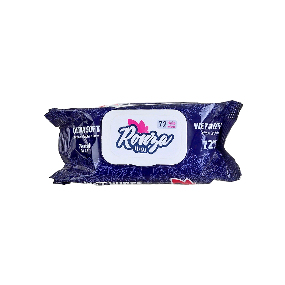 رونزا مناديل مبللة آلترا سوفت  لتنظيف و ترطيب البشرة  - 72 منديل