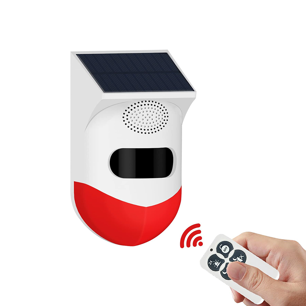 كيون فن جهاز إنذار سرقة بمستشعر حركة يعمل بالطاقة الشمسية - أبيض