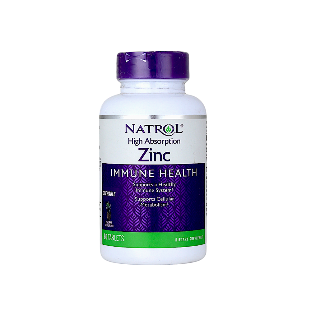 ناترول زنك مكمل غذائي لدعم الجهاز المناعي بنكهة الأناناس - 60 قرص