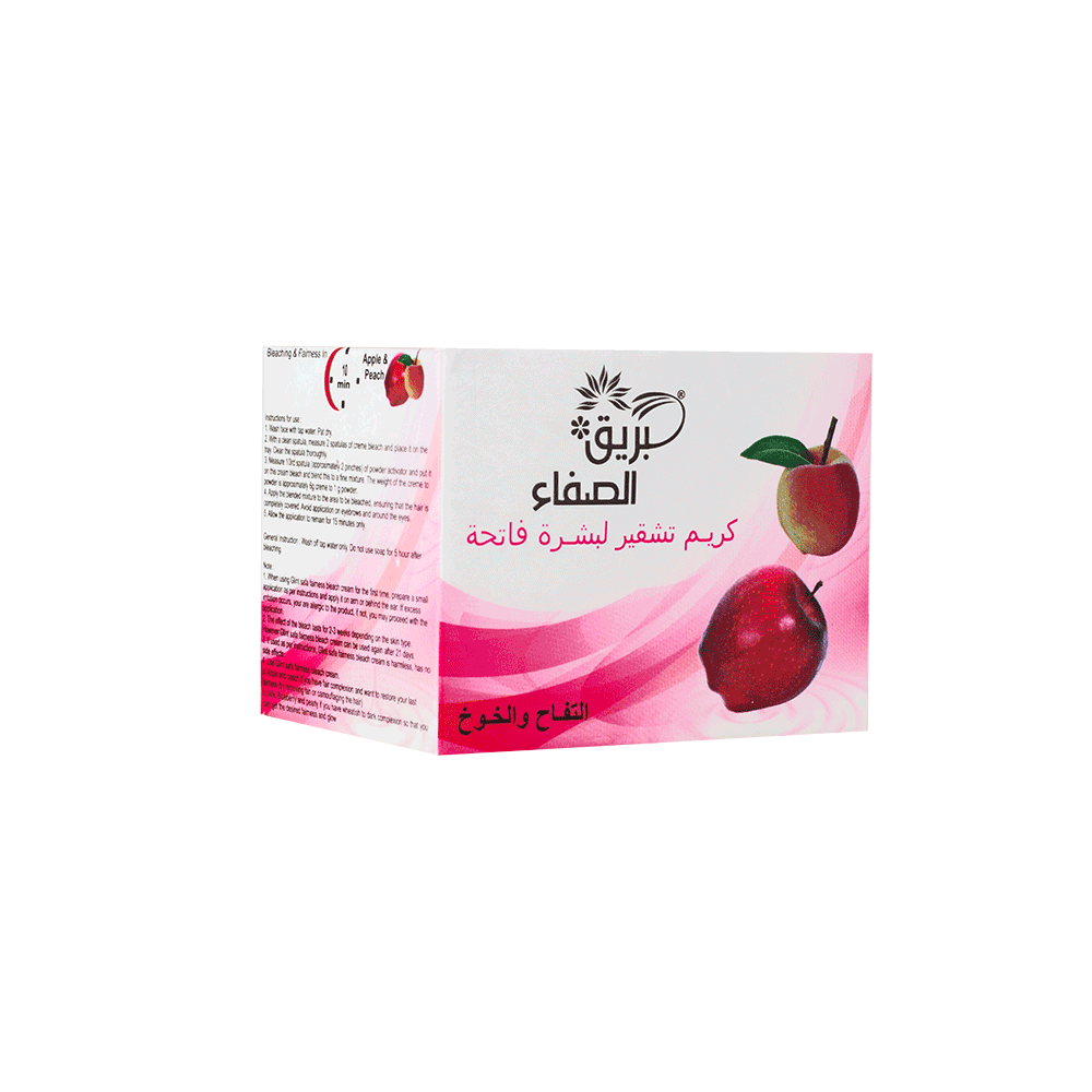 بريق الصفاء كريم تشقير البشرة بالتفاح و الخوخ - 30 جم + 10 جم  