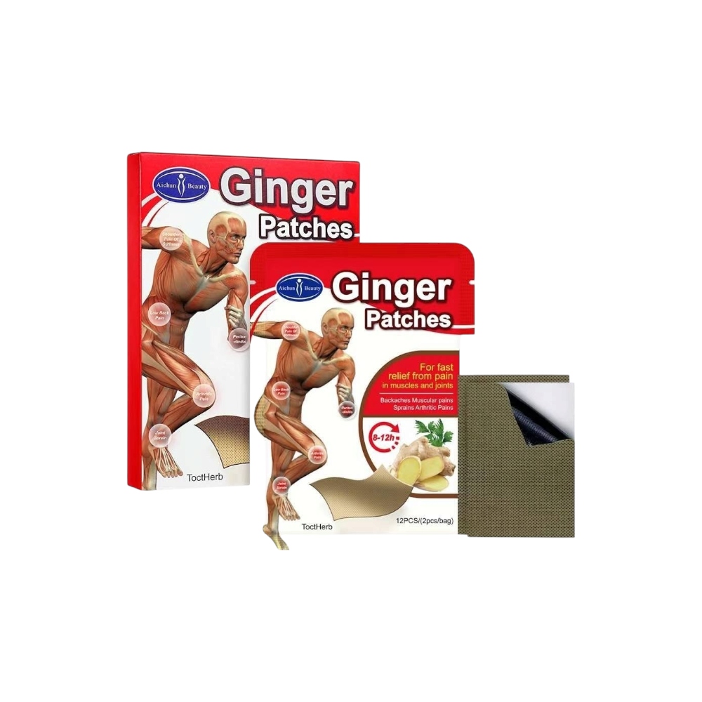 آيشون بيوتي لصقات الزنجبيل لتسكين آلام العضلات والمفاصل - 12 قطعة