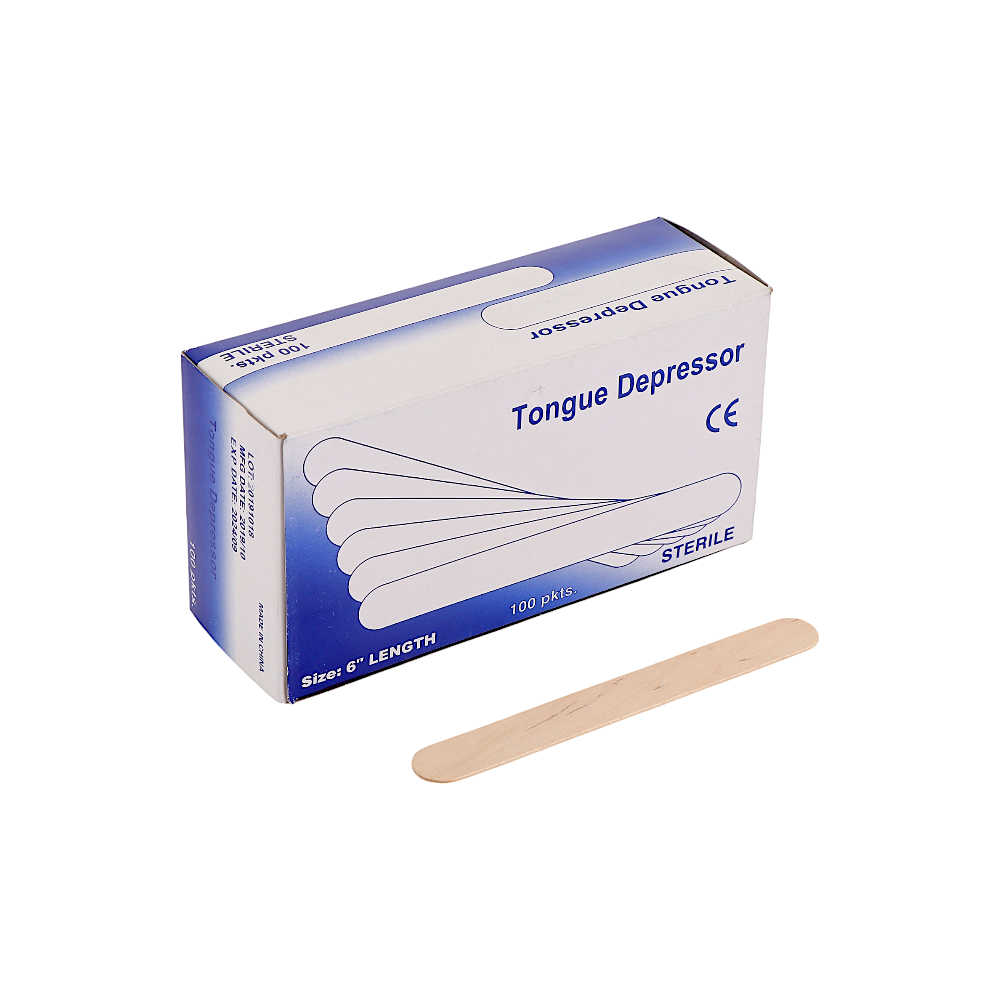 ستيرل كواشف لسان خشبية معقمة - 100 قطعة