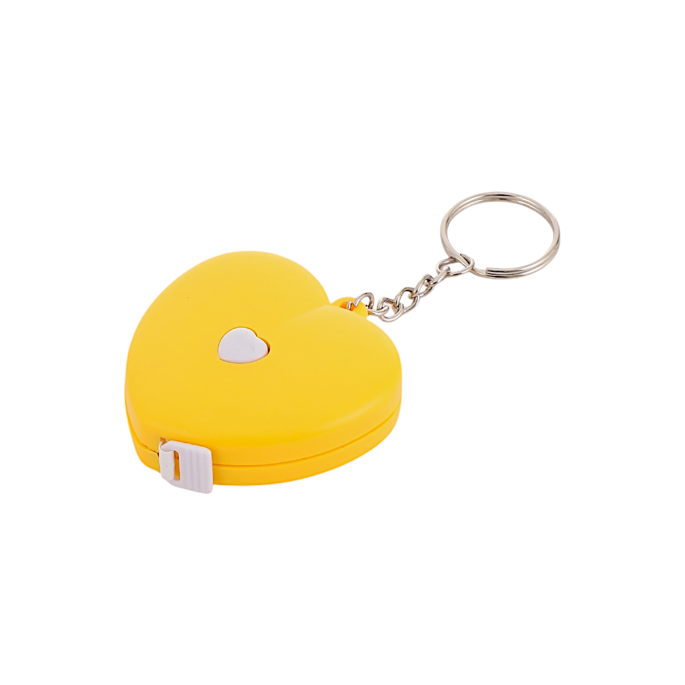 شريط قياس تيب على شكل قلب بطول 1.5 متر - أصفر