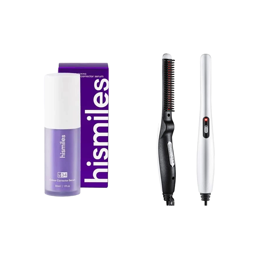 مشط حراري لتصفيف الشعر و اللحية قوة 10 وات موديل Styler V2+ هي سمايلس معجون أسنان مبيض 30 مل