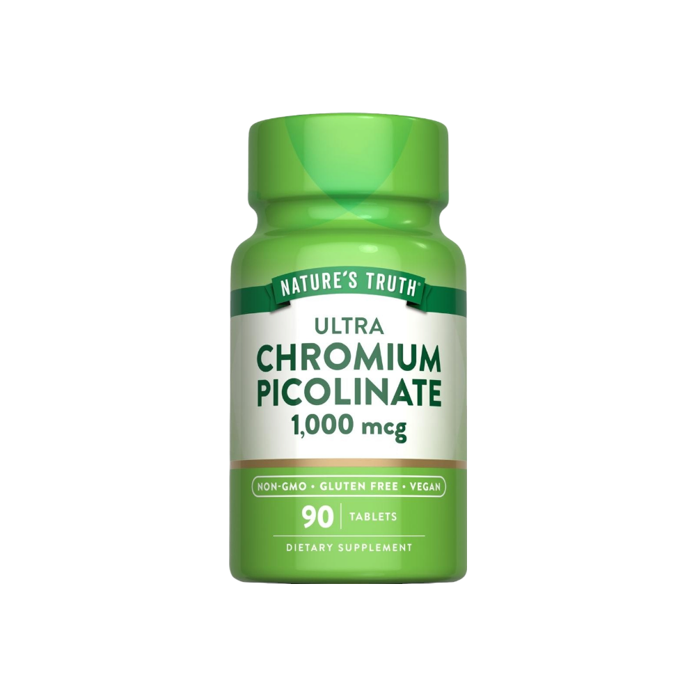 ناتشرز تروث مكمل غذائي كروميوم بيكولينات 1000 ميكروجرام لدعم مستويات السكر في الدم - 90 قرص