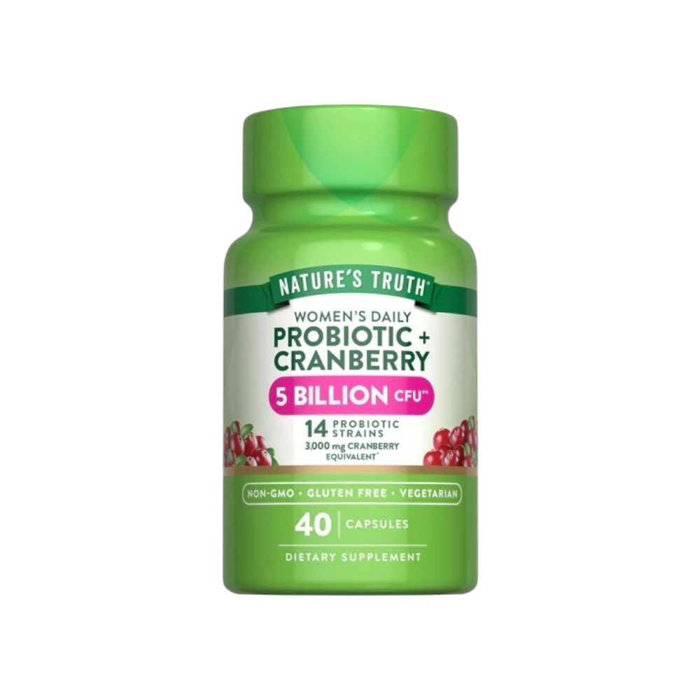 ناتشرز تروث وومن كرنبيري والبروبيوتيك مكمل غذائي لدعم الجهاز البولي - 40 كبسولة