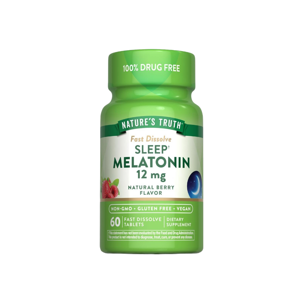 ناتشرز تروث ميلاتونين 12 مجم مكمل غذائي لدعم جودة النوم - 60 قرص