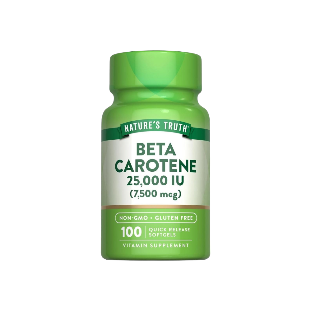 ناتشرز تروث بيتا كاروتين 25000 وحدة دولية 7500 ميكروجرام مكمل غذائي مصمم لدعم صحة البشرة والرؤية - 100 كبسولة هلامية