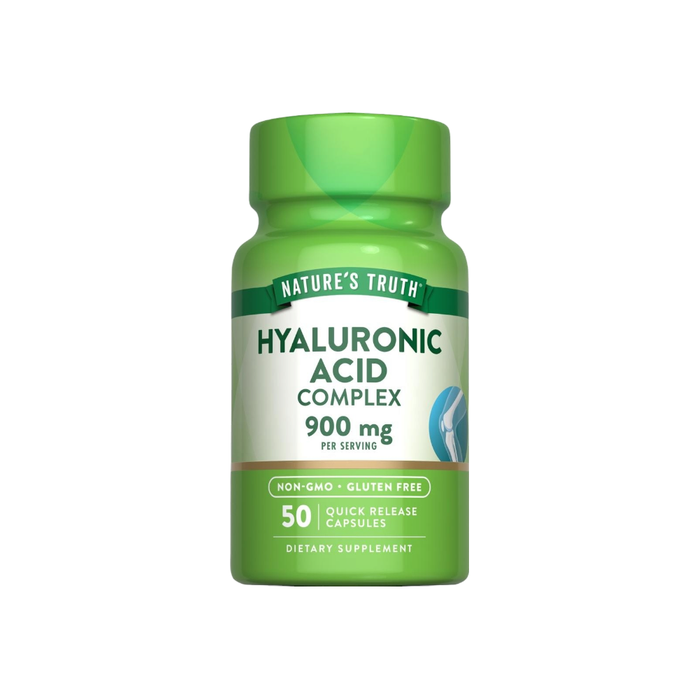 ناتشرز تروث حمض الهيالورونيك 900 مجم مكمل غذائي مصمم لدعم صحة البشرة والمفاصل - 50 كبسولة