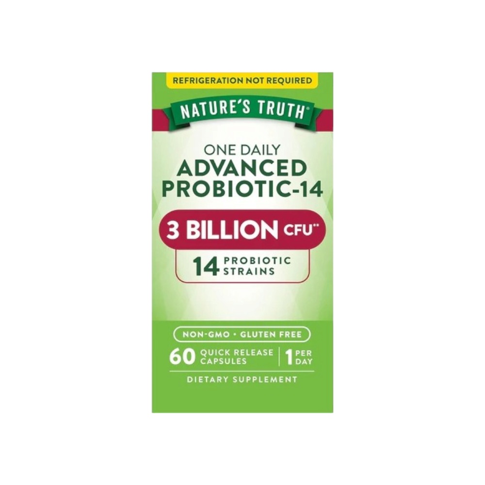 ناتشرز تروث بروبيوتيك 14 3 مليار مكمل غذائي لدعم الهضم - 60 قرص