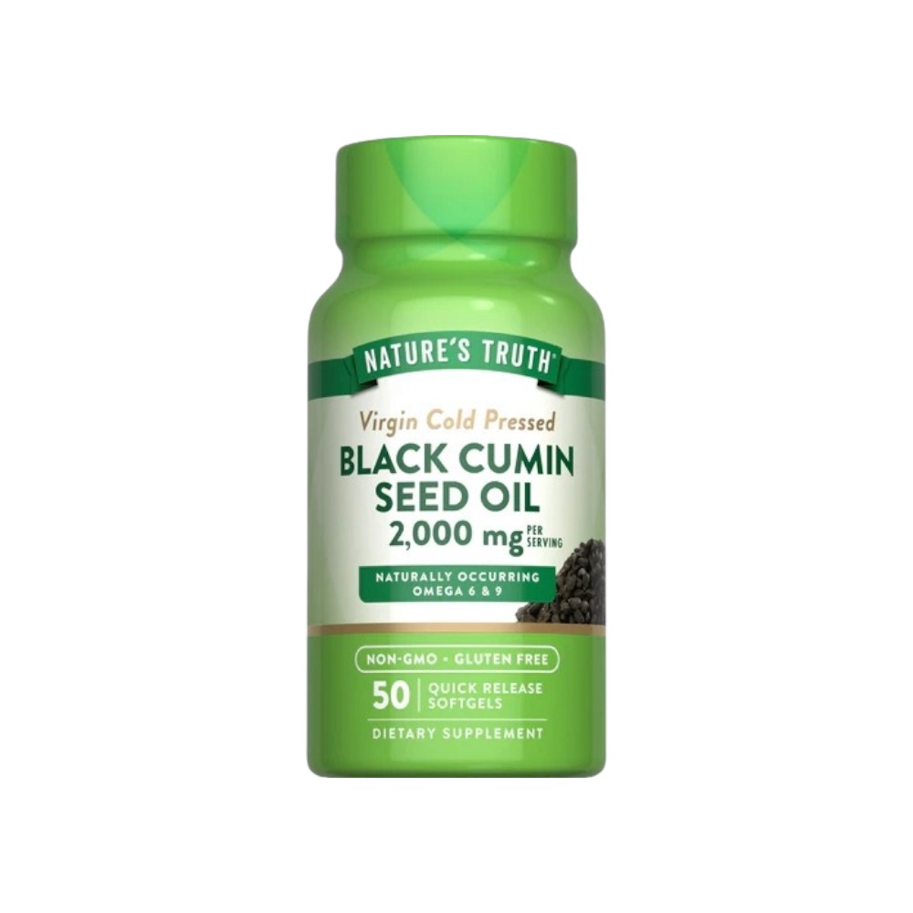 ناتشرز تروث زيت بذور الكمون الأسود 2000 مجم لتعزيز الصحة العامة - 50 كبسولة