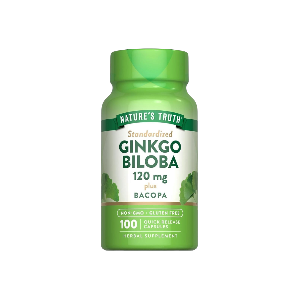 ناتشرز تروث جينكو بيلوبا 120 مجم بلس باكوبا مكمل غذائي لدعم الإدراك والتركيز- 100 كبسولة