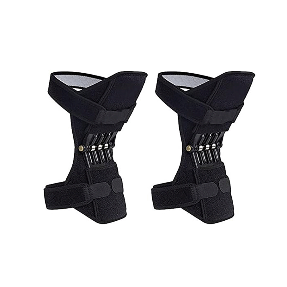 دعامات ركبة رياضية مع حماية من الانزلاق قطعتان - أسود