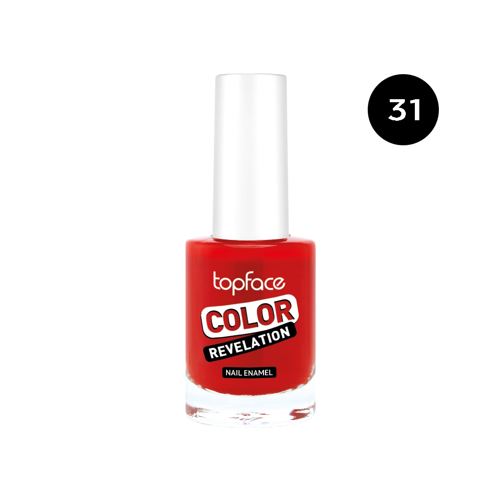 توب فيس طلاء أظافر كولور رفليشين - أحمر