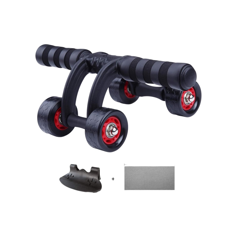 كانسون عجلة تمارين البطن بأربع عجلات - أسود