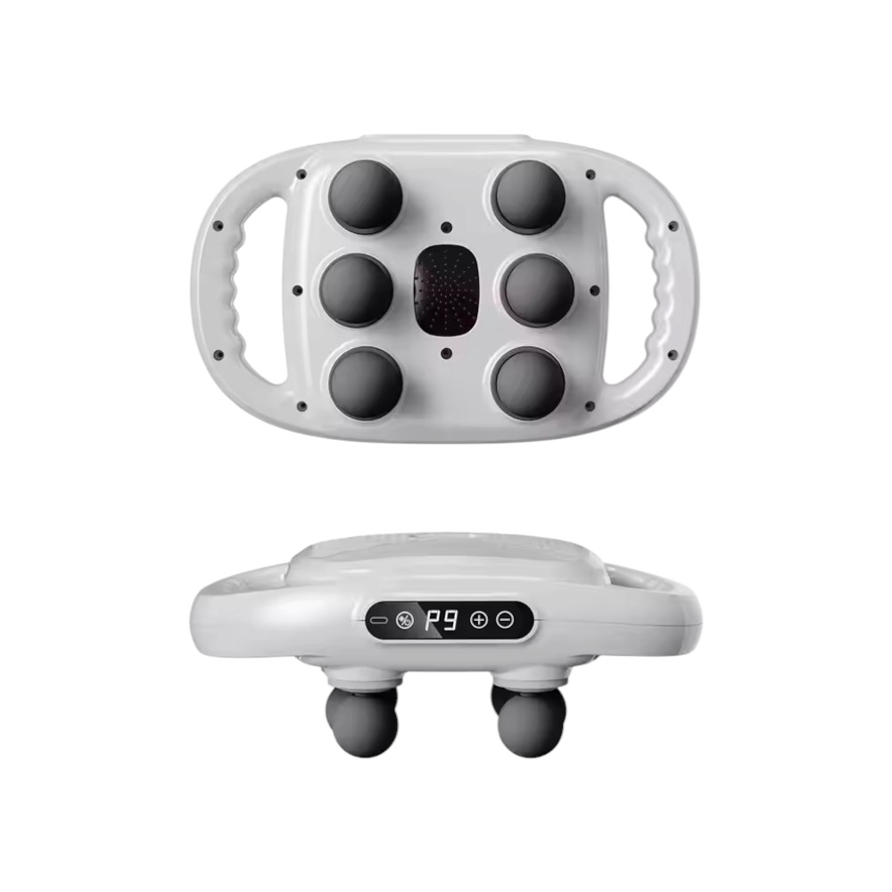 او أي ام مدلك كهربائي محمول للرقبة والكتف والخصر والساق - رمادي