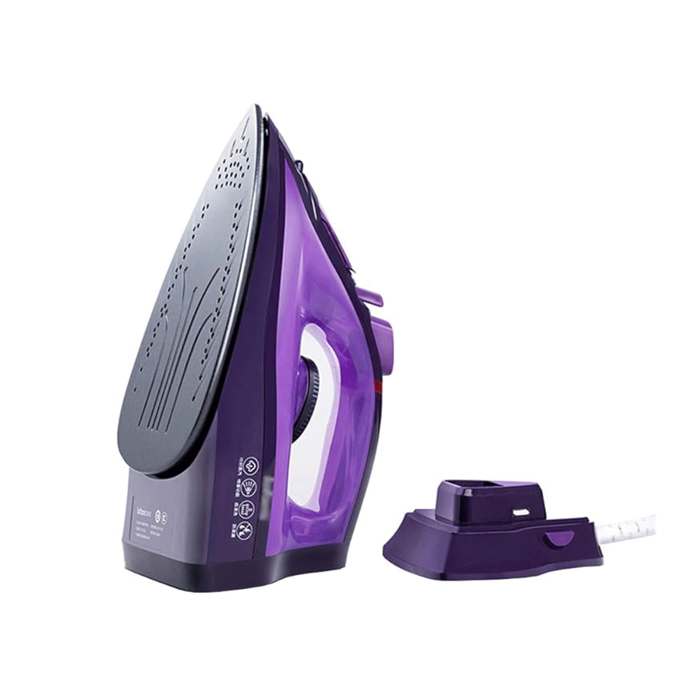 مكواة بخار كهربائية لاسلكية قوة 2400 وات - بنفسجي