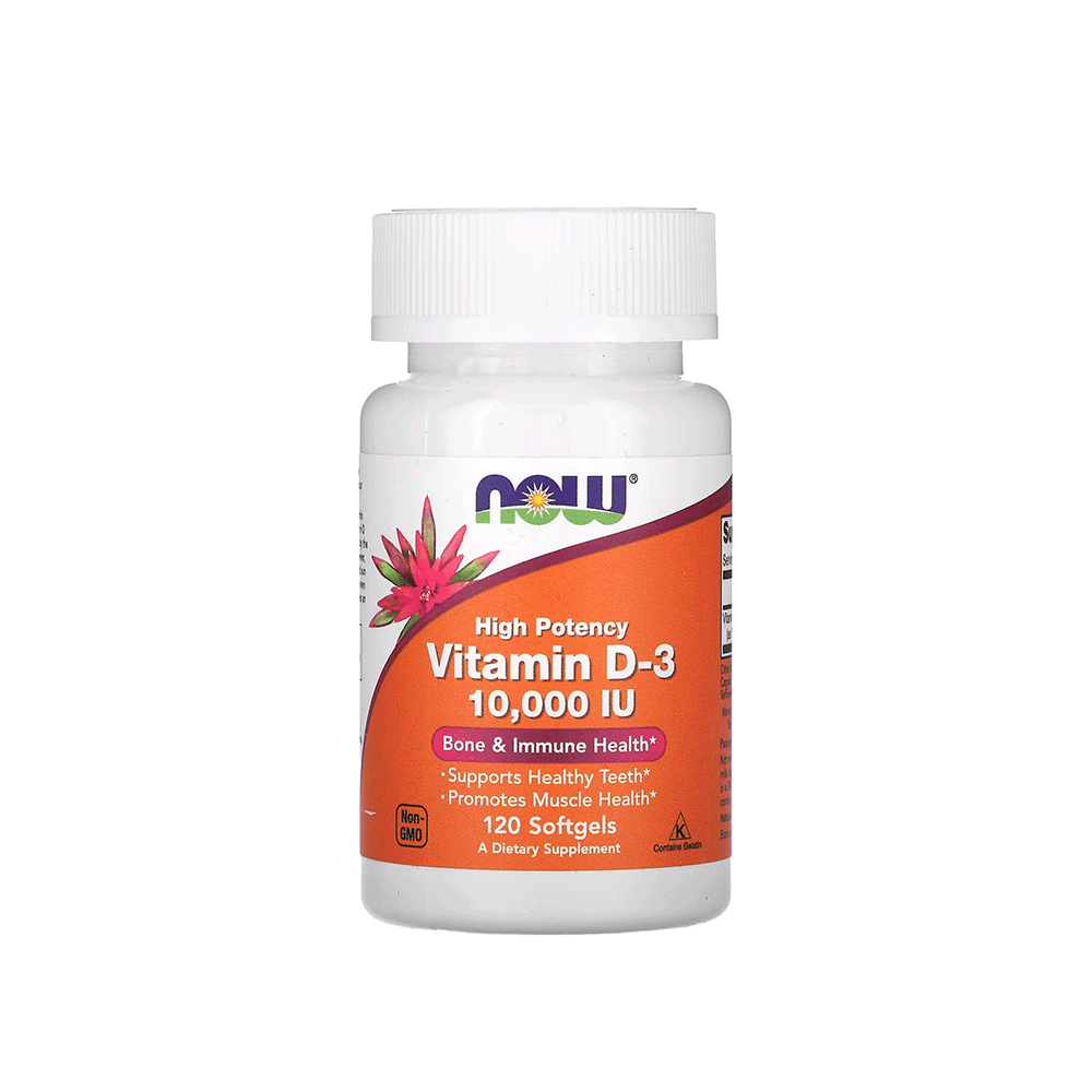 ناو  مكمل غذائي فيتامين D-3 لدعم صحة العظام والمناعة - 120 كبسولة