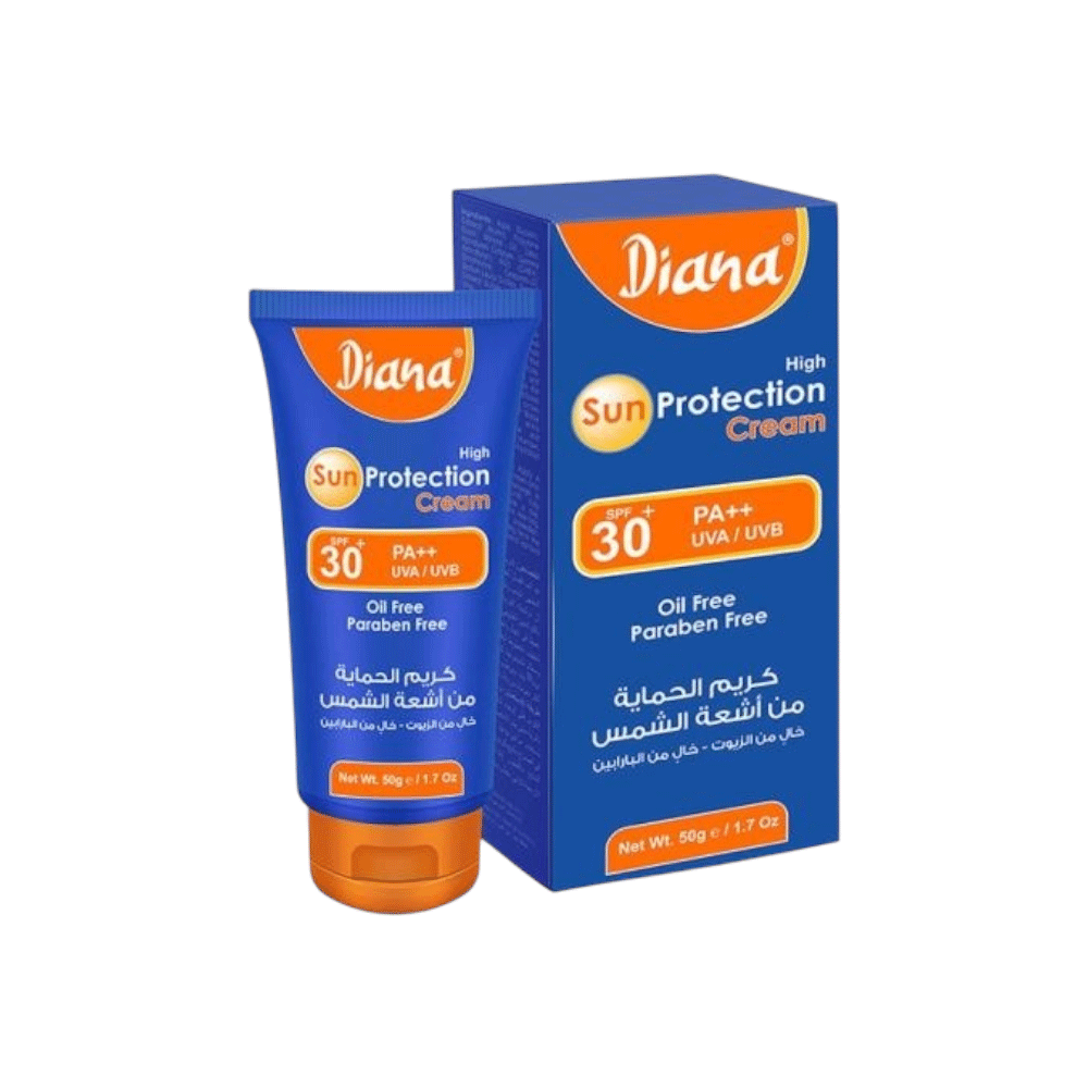 ديانا كريم واقي شمس حماية  SPF 30+ وPA++ خالي من الزيوت و الباربين  - 50 جم
