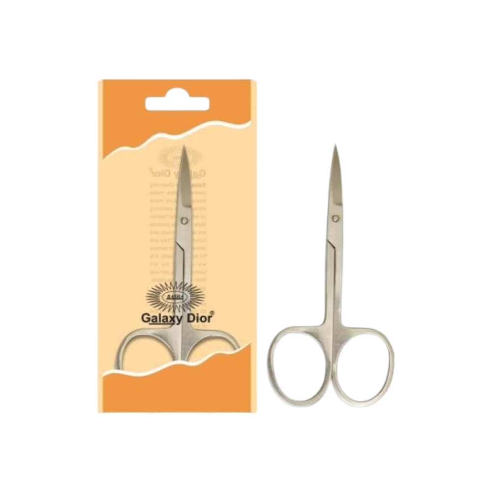 جالكسي ديور مقص حواجب صغير بشفرة منحنية - فضي