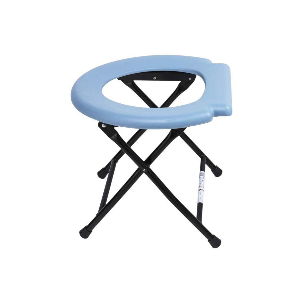 كرسي مرحاض قابل للطي للحوامل وكبار السن و الأشخاص المصابين -  أزرق