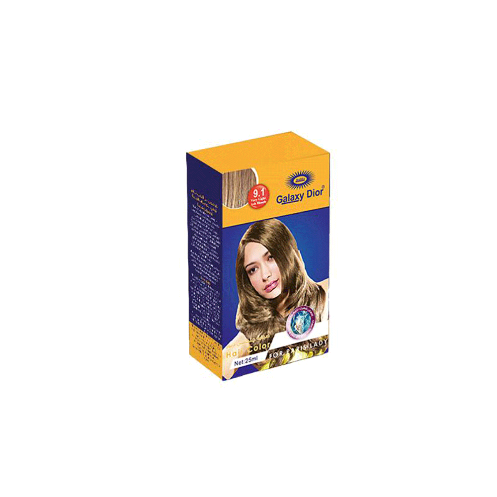 جلاكسي ديور صبغة شعر بالأعشاب رقم 9.1 أشقر فاتح رمادي - 25 مل
