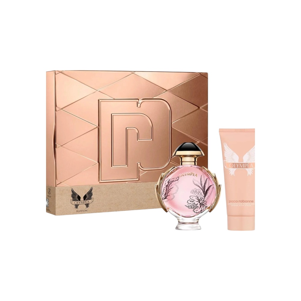 باكو رابان طقم عطر أوليمبيا بلوسوم فلورال الأصلي للنساء 80 مل + لوشن معطر مرطب للجسم 100 مل