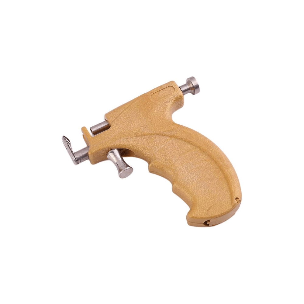 مسدس ثقب الاذن الاحترافي ستانلس ستيل لأقراط الانف والجسم - بيج