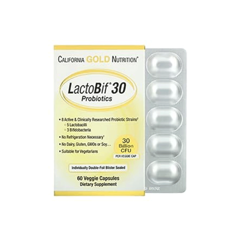 كاليفورنيا جولد نوتريشن‏ 30 بروبيوتيك من لاكتو بيف - 60 كبسولة نباتية