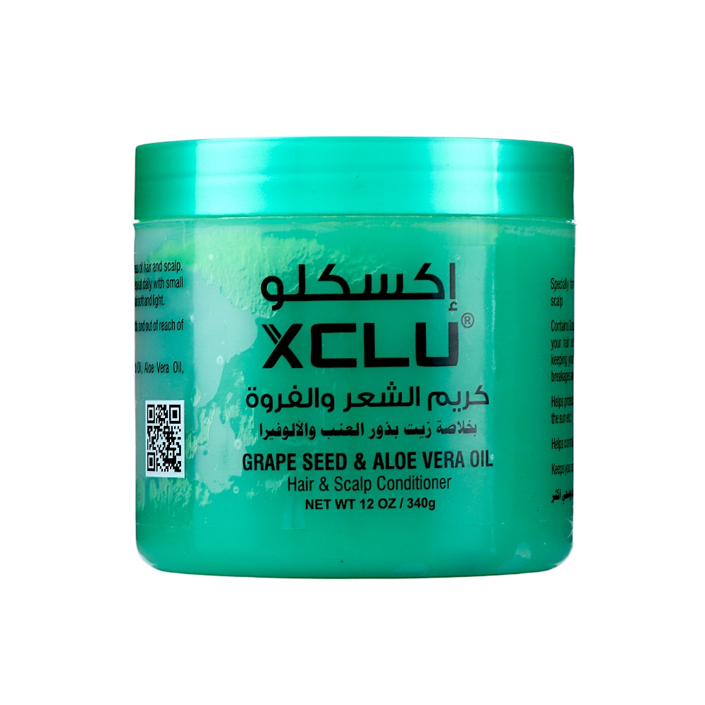 إكسكلو كريم الشعر وفروة الرأس بخلاصة زيت بذور العنب والألوفيرا - 340 جم