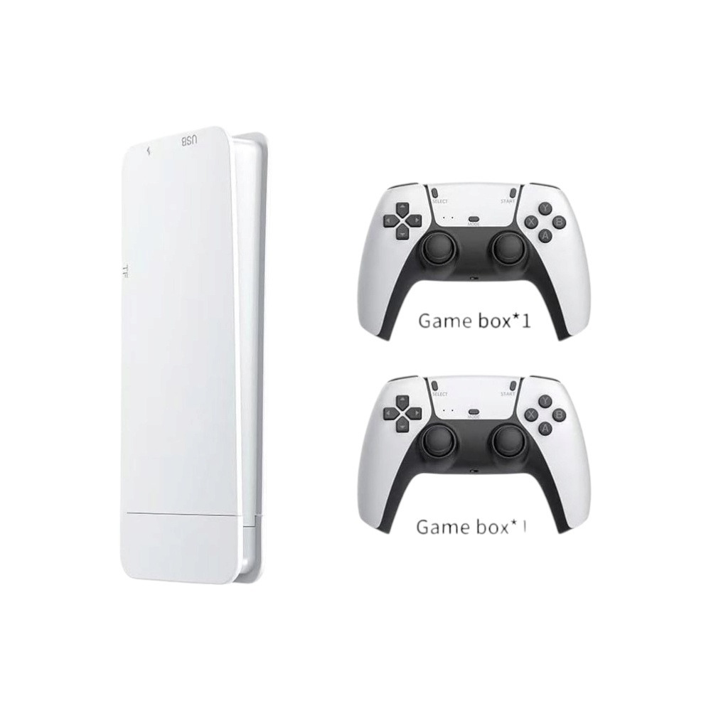 جهاز ألعاب ريترو مع 20,000 لعبة مدمجة ويد تحكم لاسلكيتان موديل 64G Lite - أبيض