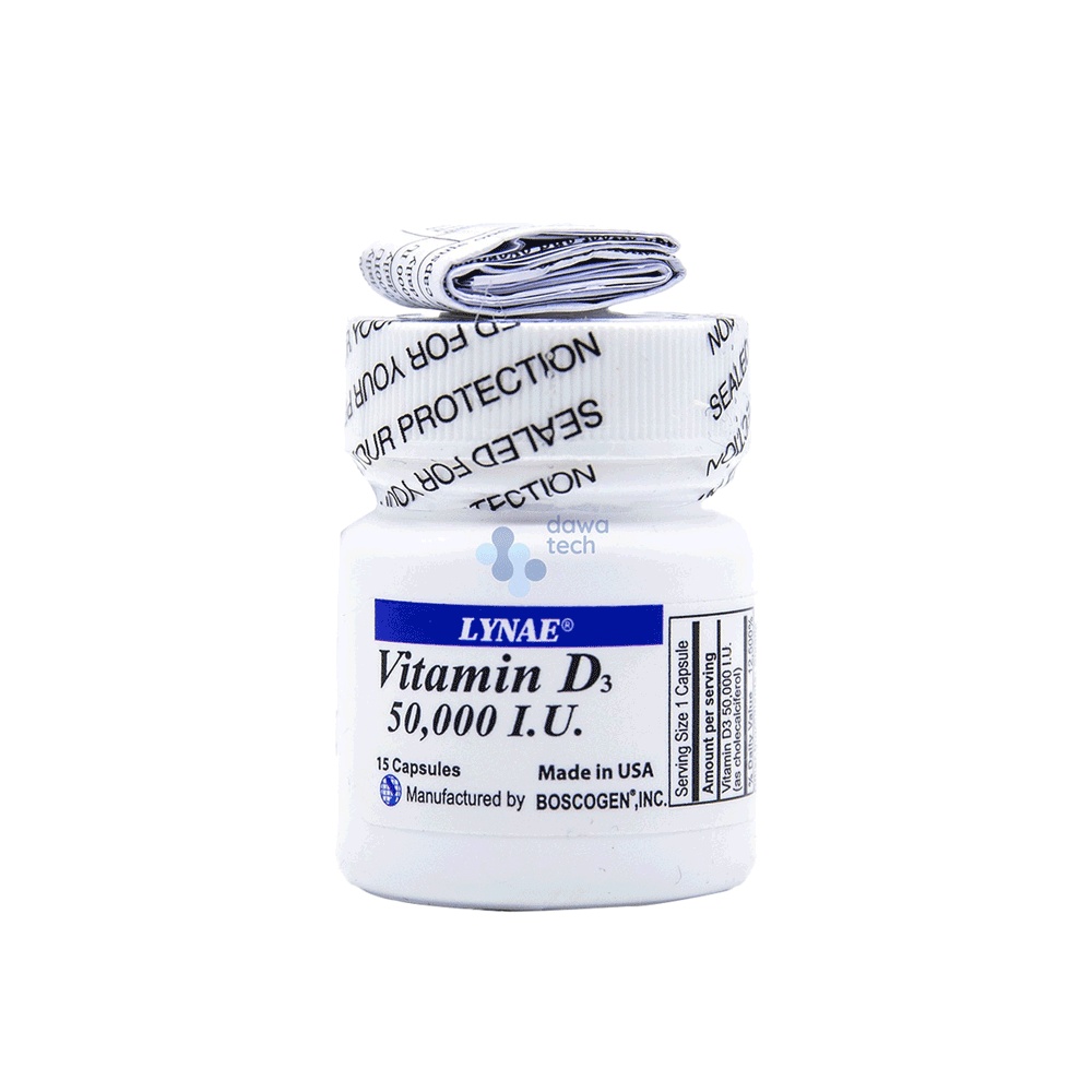 مكمل غذائي ليناي فيتامين دي ثري 50,000 وحدة لدعم صحة العظام والمناعة - 15 كبسولة