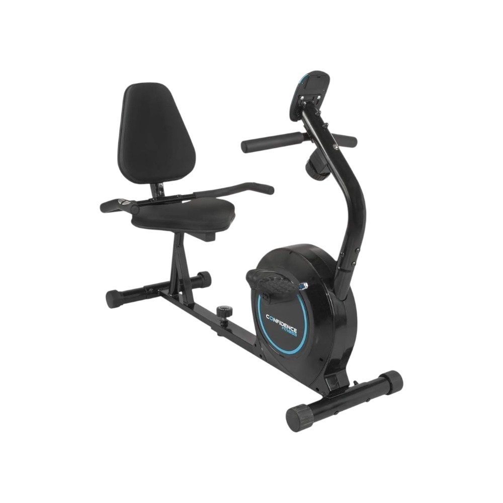دراجة أفقية كونفدنس فيتنس مغناطيسية للياقة البدنية 100 كجم - أسود