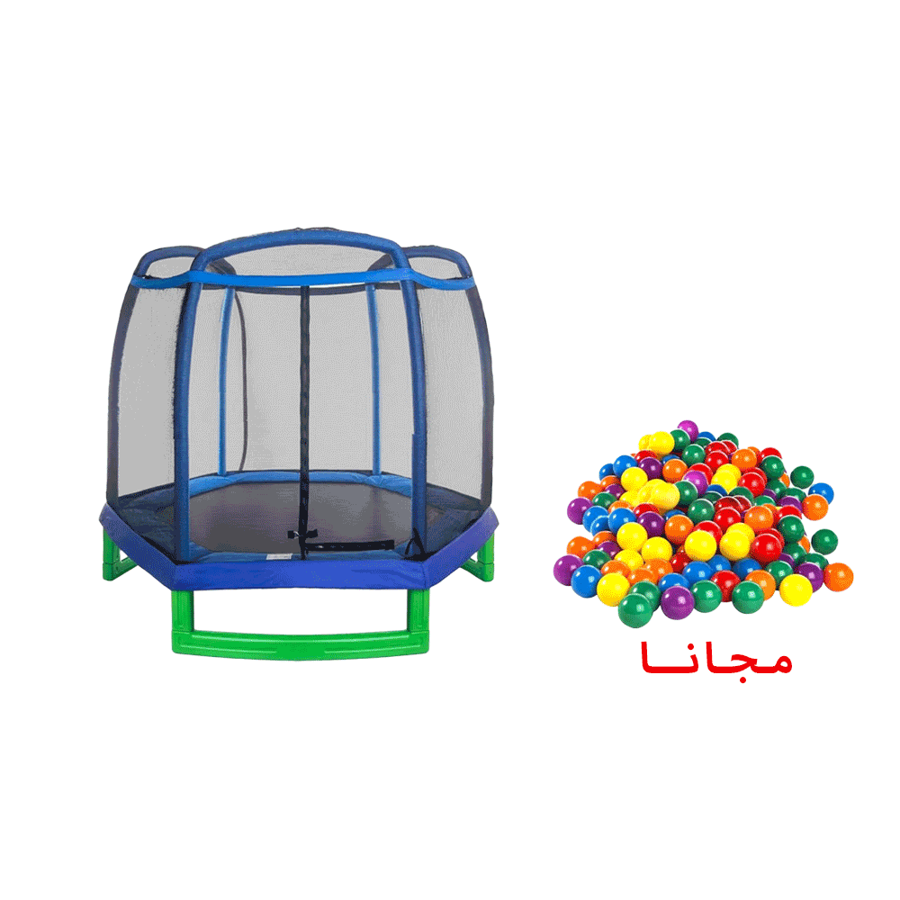 ترامبولين هاستنجز كروكس 7 قدم للأطفال + مجموعة كرات بلاستيكية صغيرة ملونة مجانية