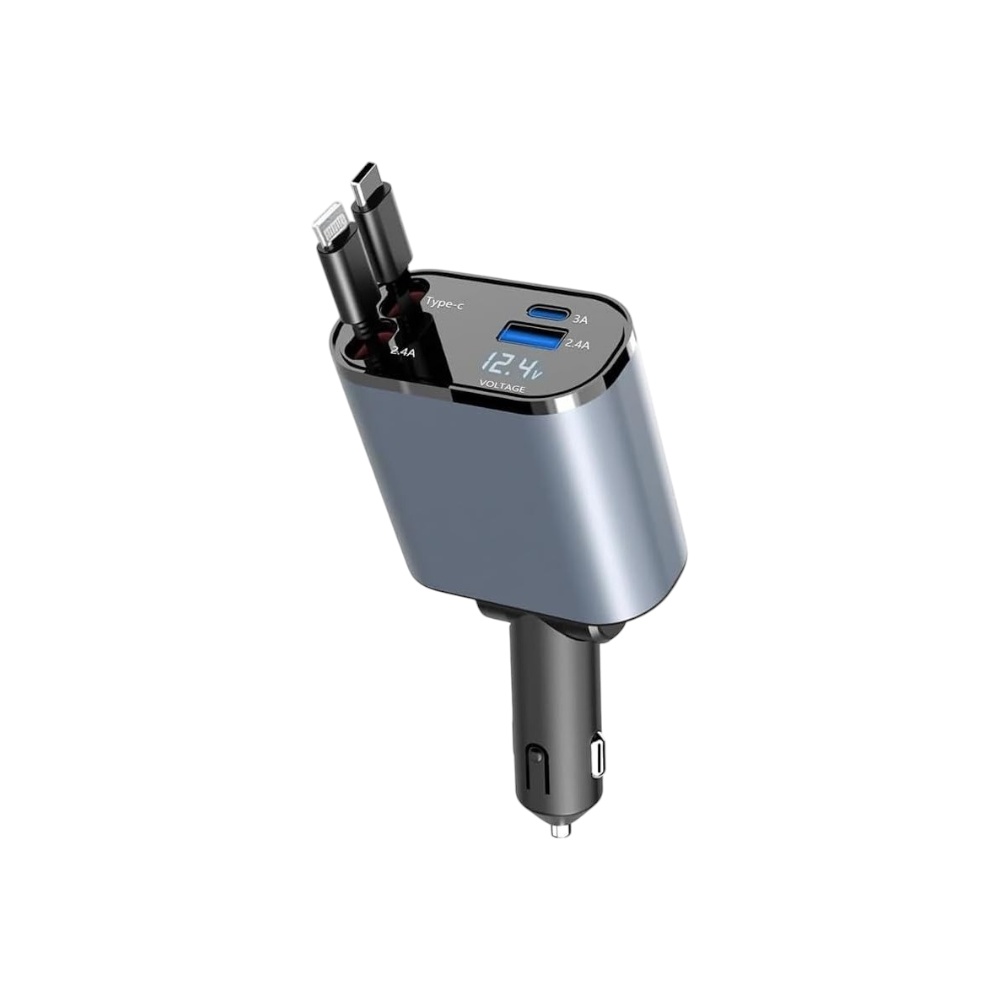 شاحن سيارة سلك سحب جويدي 4 في 1 بقوة 60 واط موديل HC-60W